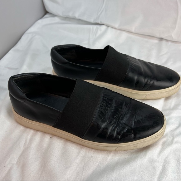 Vince Corbin Black Leather Slip On Sneakers Womens Size 8.5 M - Picture 6 of 10